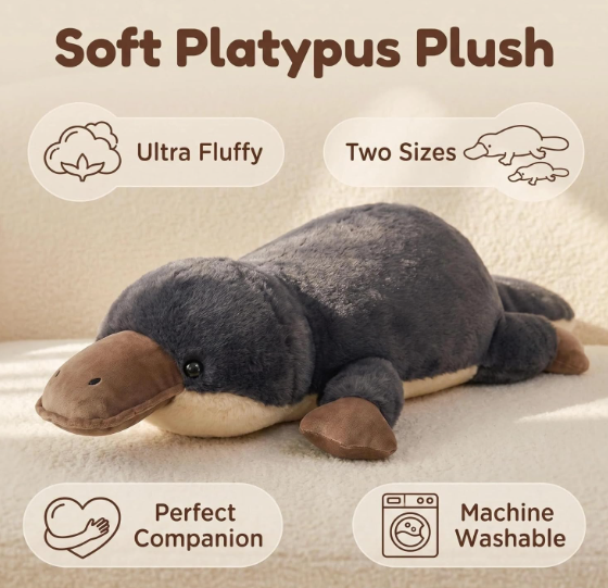 Fun Fuel Giant Platypus Plush, Platypus Stuffed Animal