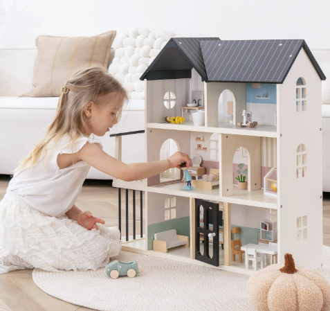 Fun Fuel Wooden Dollhouse for Kids