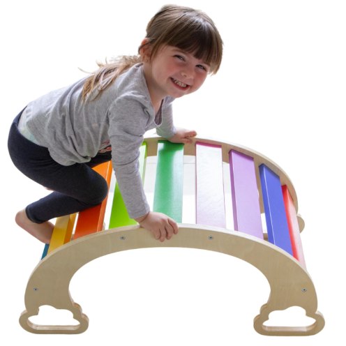Fun Fuel Rocker Board for Toddlers - Safe Non Toxic Climbing and Rocking Board