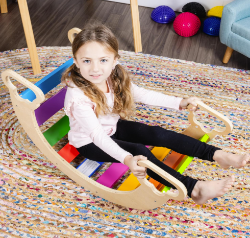 Fun Fuel Rocker Board for Toddlers - Safe Non Toxic Climbing and Rocking Board